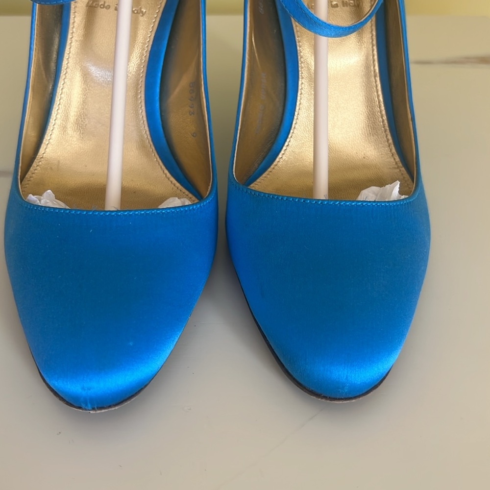 Satin Mary Janes Size 9 Bright Azul JCrew - Picture 5 of 6